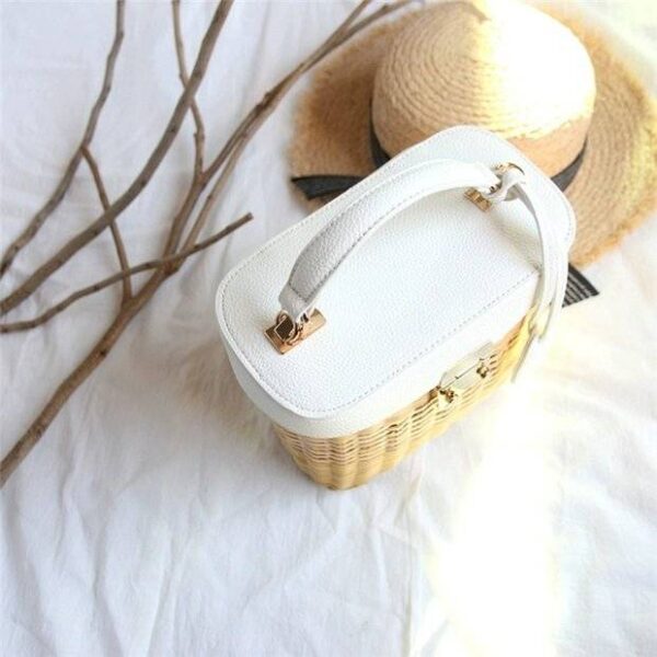 Lara Rattan Top Handle Bag - Image 6