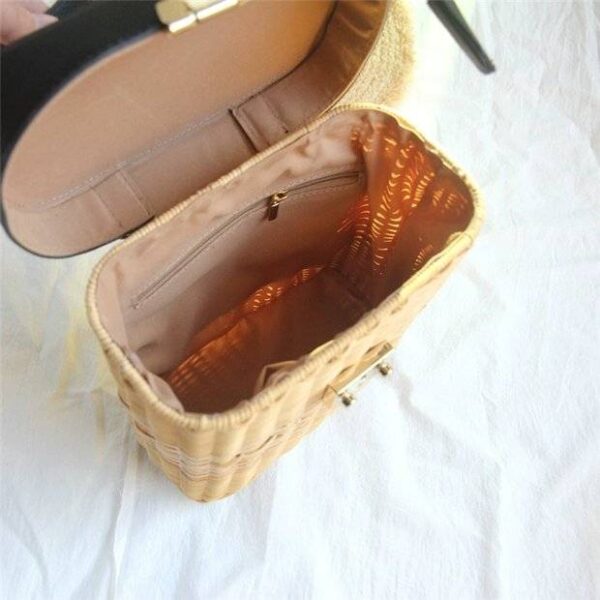 Lara Rattan Top Handle Bag - Image 8