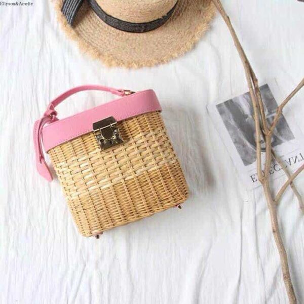 Lara Rattan Top Handle Bag - Image 4
