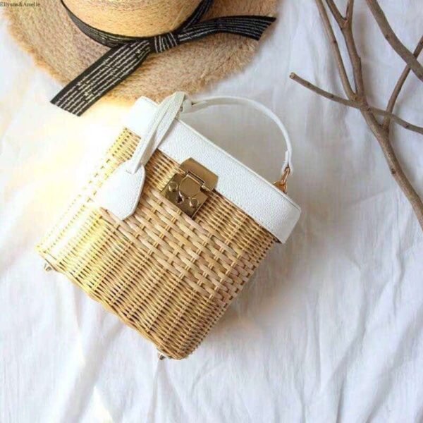 Lara Rattan Top Handle Bag - Image 5