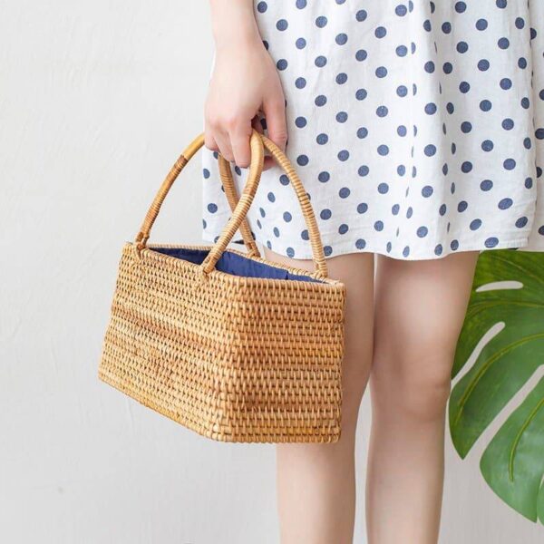 Kaia Rattan Basket Bag (small) – Bild 3