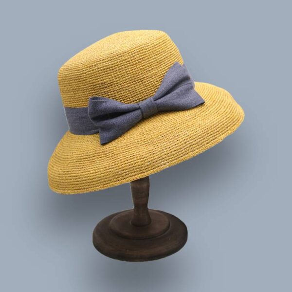 Keyla Raffia Crochet Bowler Hat - Image 7