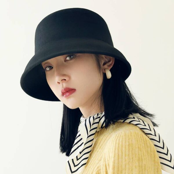 Amari Merino Wool Felt Cloche Hat - Image 2
