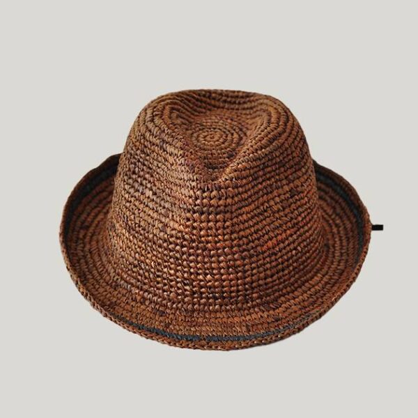 Rylie Raffia Crochet Fedora Hat - Image 9