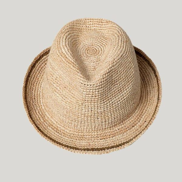 Rylie Raffia Crochet Fedora Hat - Image 8