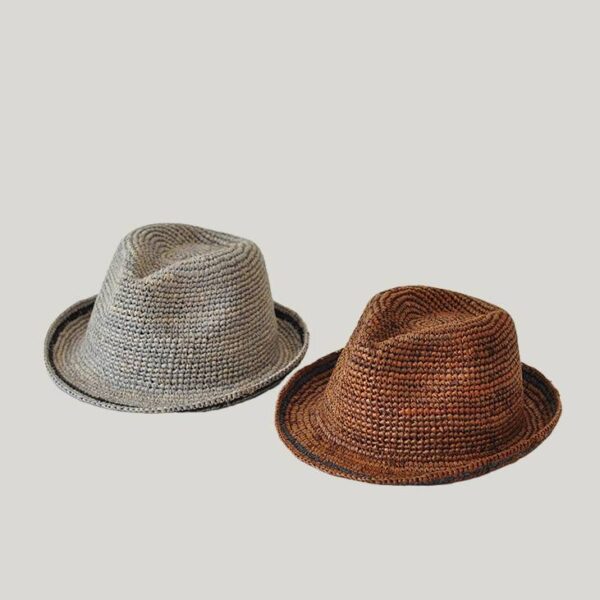 Rylie Raffia Crochet Fedora Hat - Image 6