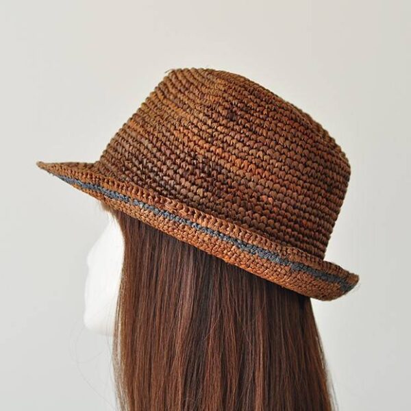 Rylie Raffia Crochet Fedora Hat - Image 5