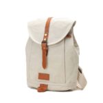 Calva Cotton Canvas Backpack With Vegetable Tanned Leather Trim