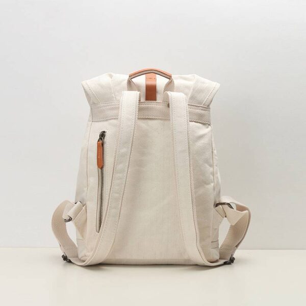 Calva Cotton Canvas Backpack With Vegetable Tanned Leather Trim – Bild 4