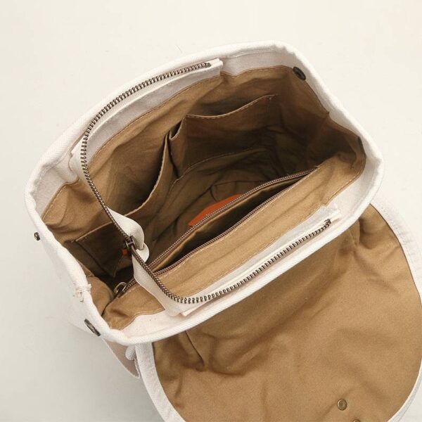 Calva Cotton Canvas Backpack With Vegetable Tanned Leather Trim – Bild 7