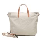 Kiyo Cotton Canvas Tote bag With Vegetable Tanned Leather Trim