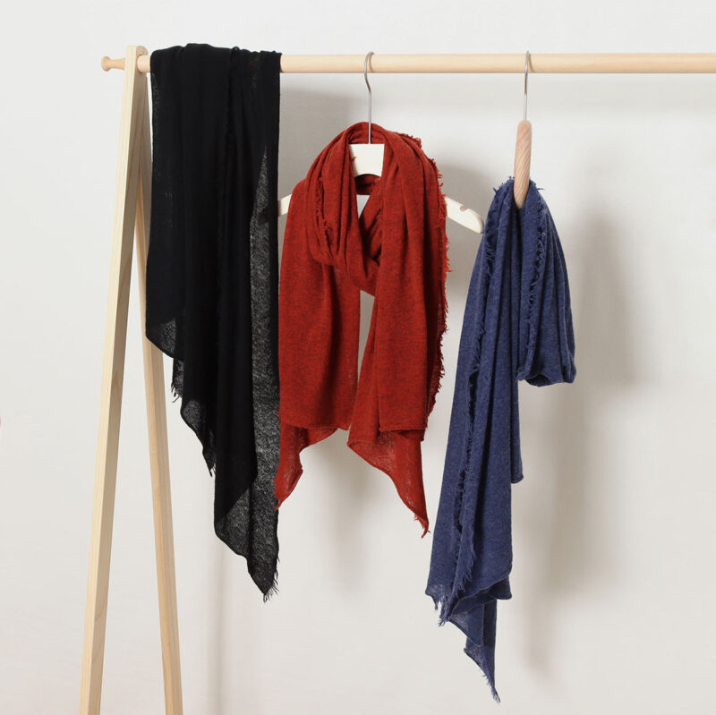 Aliz Pure Cashmere Featherlight Fringed Scarf Wrap - Image 3