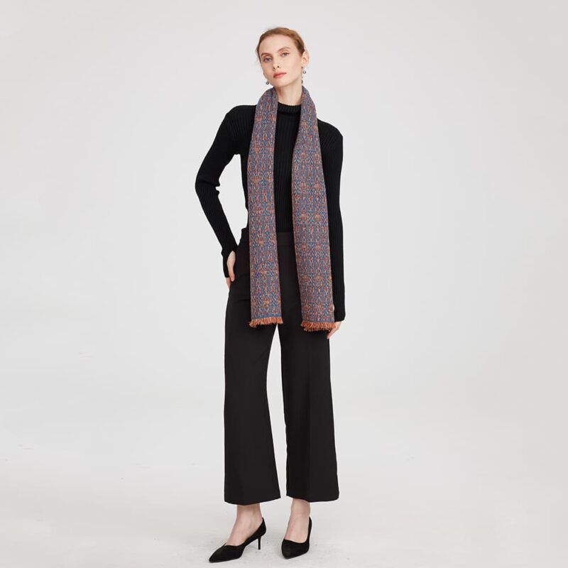 Jan Pure Cashmere Space-dyed Scarf - Ink BLue - Image 2
