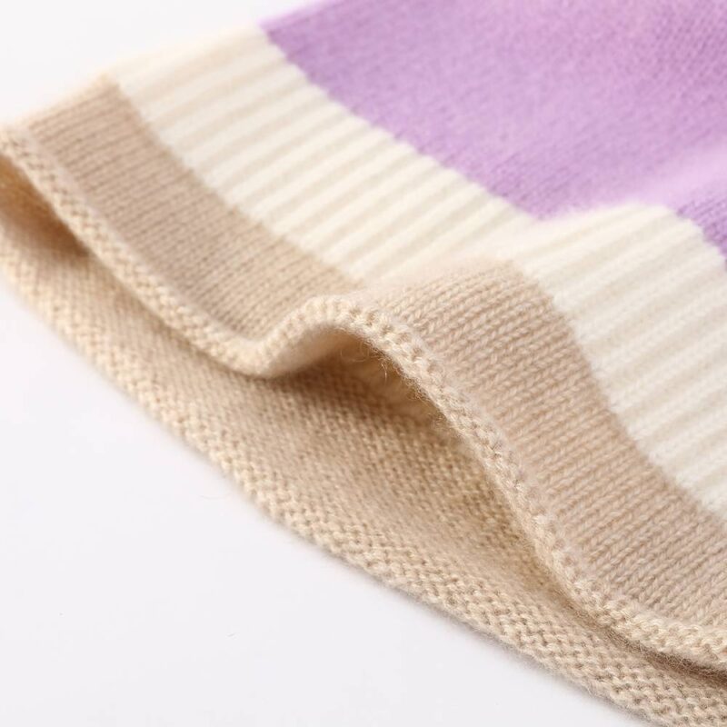 Jasmine Color Block Cashmere Beanie - Image 6
