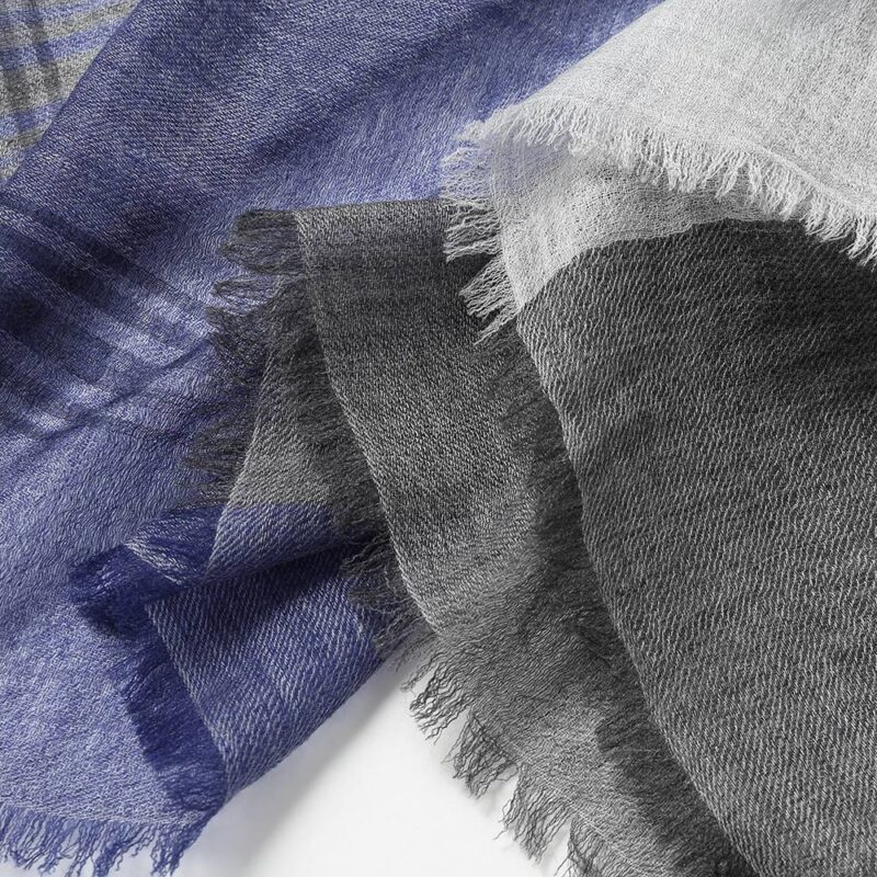 Dia Color Blocked Featherlight Cashmere Scarf Wrap - Image 7