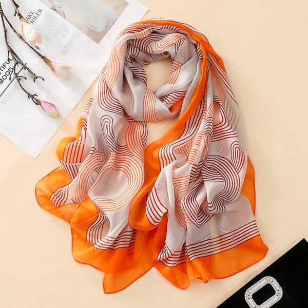 Afua Ultra Light Large Silk Scarf Wrap - Image 3