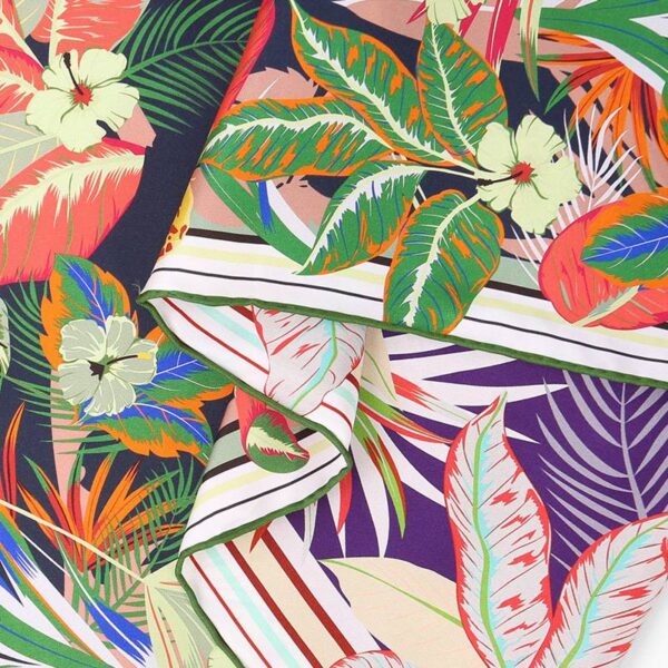 Adia Two-side FLoral Print Large Square Silk Scarf Wrap - Image 7