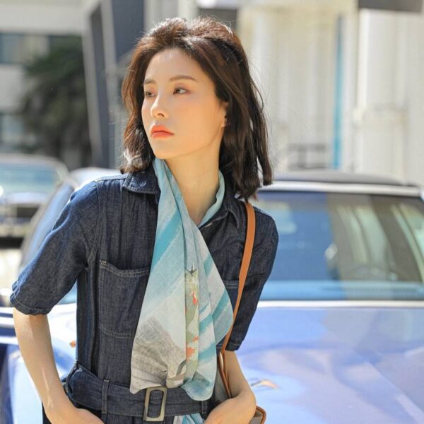 Rin Horse Square Silk Scarf - Image 3