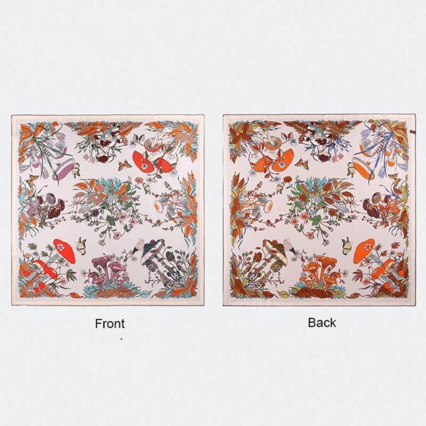 Dala Two-side FLoral Print Large Square Silk Scarf Wrap - Image 3
