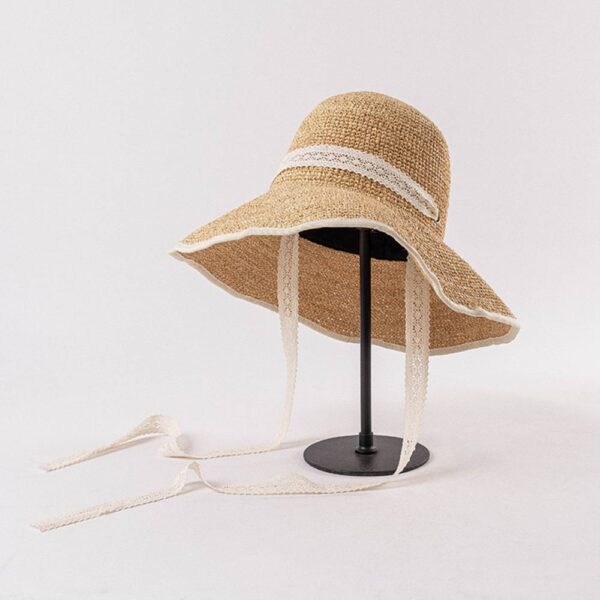 Jenka Raffia Crochet Cloche Hat With Chin Strap - Image 4