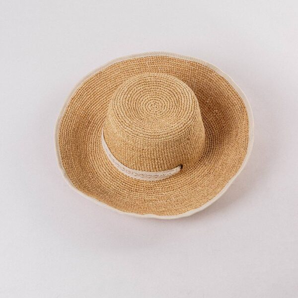 Jenka Raffia Crochet Cloche Hat With Chin Strap - Image 6