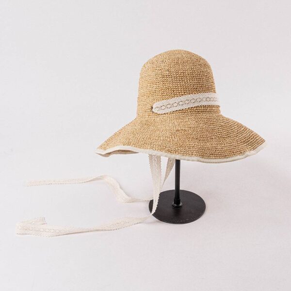 Jenka Raffia Crochet Cloche Hat With Chin Strap - Image 5