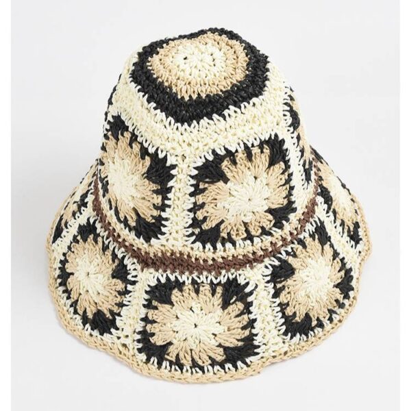Bae Floral Straw Crochet Cloche Hat - Image 9