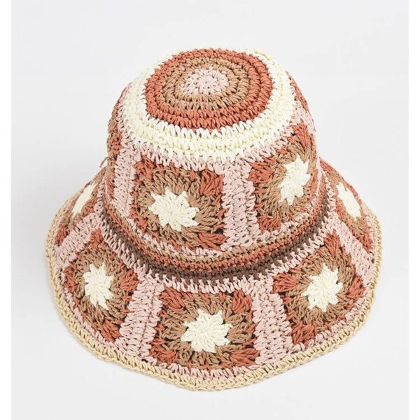 Bae Floral Straw Crochet Cloche Hat - Image 7