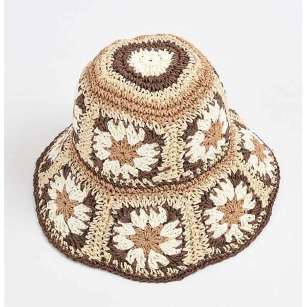 Bae Floral Straw Crochet Cloche Hat - Image 11