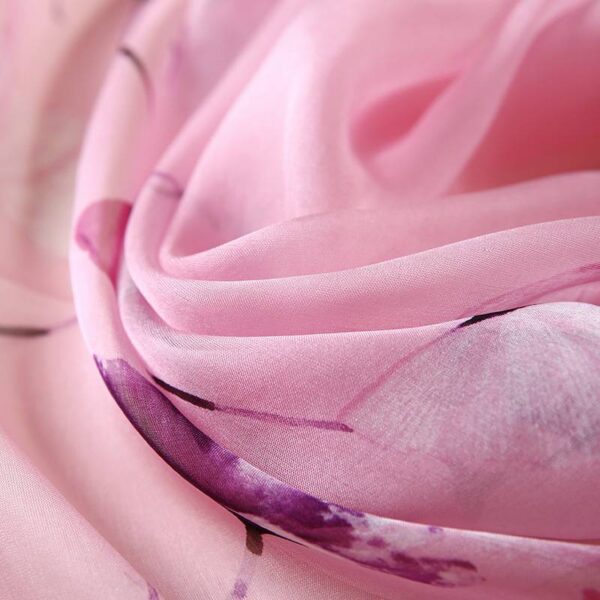 Aara Ultra Light Floral Large Silk Scarf Wrap - Image 6