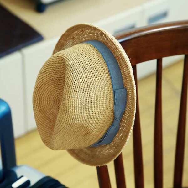 Gabi Raffia Crochet Fedora Hat - Image 6