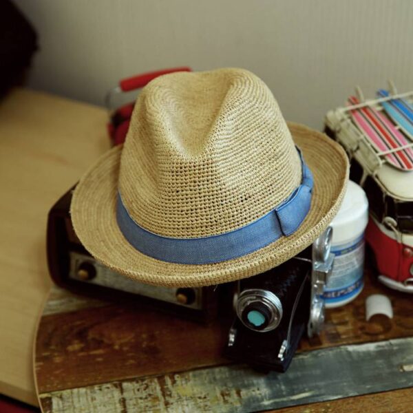 Gabi Raffia Crochet Fedora Hat - Image 5