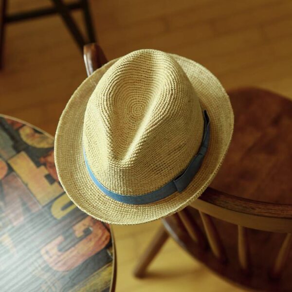 Gabi Raffia Crochet Fedora Hat - Image 4