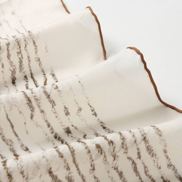 Aletta Striped Large Square Silk Scarf - Image 6