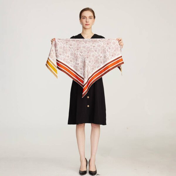 Avni Two-Side Paisley Print Silk Neckerchief Scarf - Image 2
