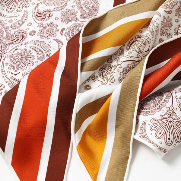 Avni Two-Side Paisley Print Silk Neckerchief Scarf - Image 5
