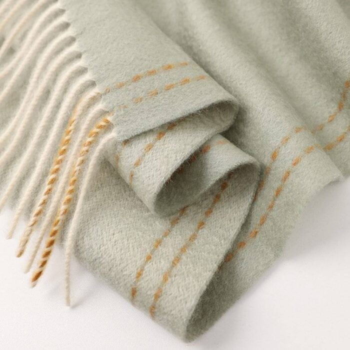 Deva Reversible Cashmere Scarf - Laurel Green - Image 6