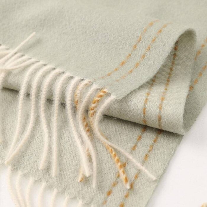 Deva Reversible Cashmere Scarf - Laurel Green - Image 7