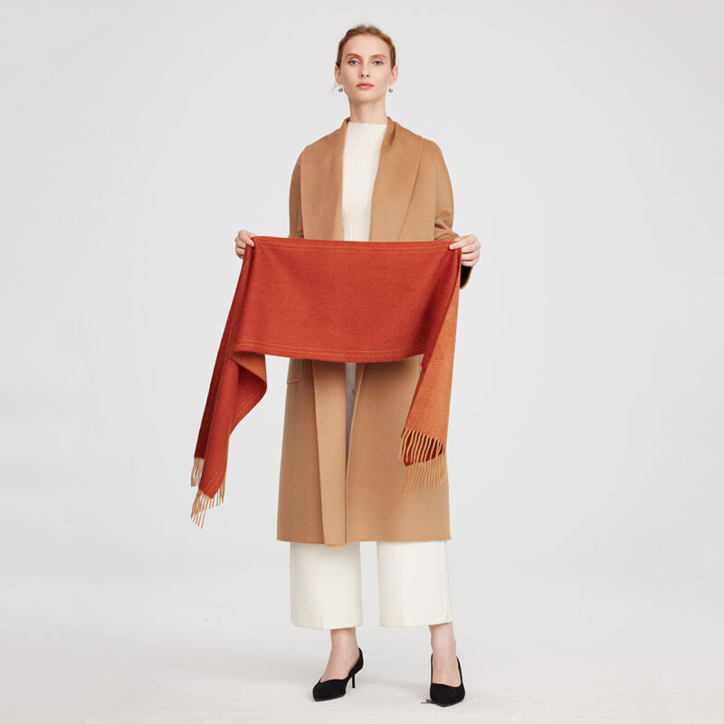 Deva Reversible Cashmere Scarf - Chili Red - Image 2