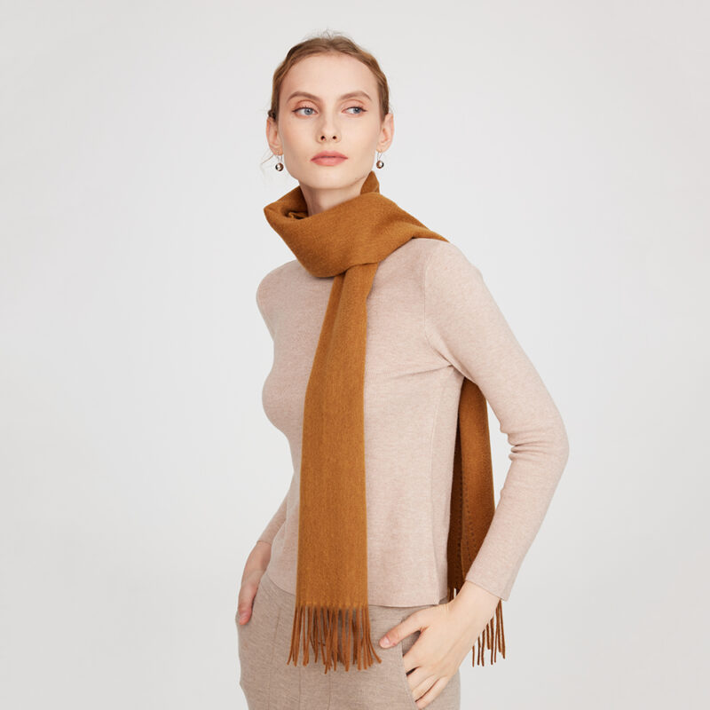 Deva Reversible Cashmere Scarf - Cocoa Brown - Image 3