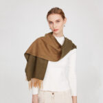 Deva Reversible Cashmere Scarf - Olive Green