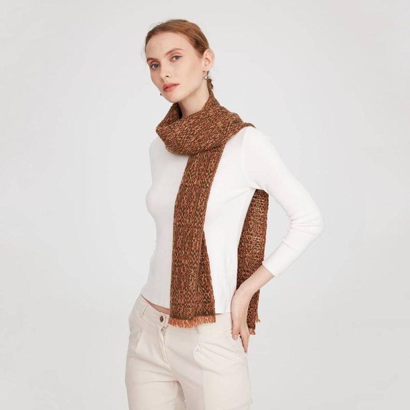 Jan Pure Cashmere Space-dyed Scarf - Olive Green - Image 3