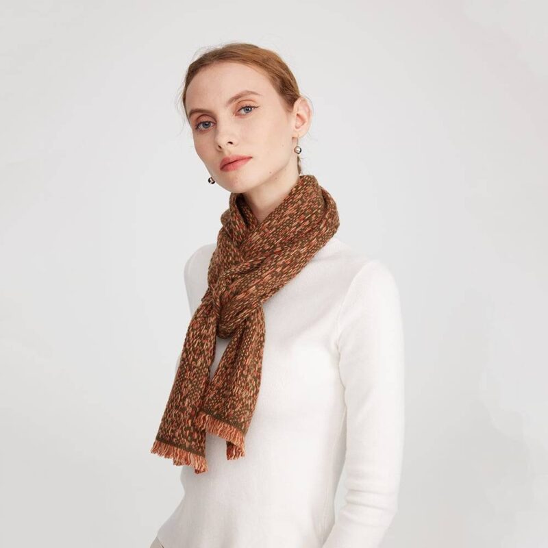 Jan Pure Cashmere Space-dyed Scarf - Olive Green - Image 4