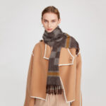 Sali Pure Cashmere Checked Tasseled Scarf