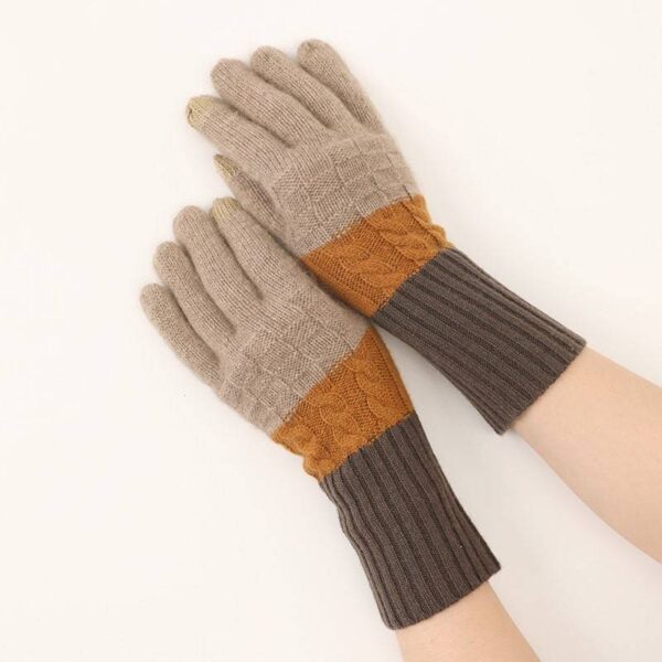 Sopa Pure Cashmere Color Block Touch Screen Gloves - Image 2