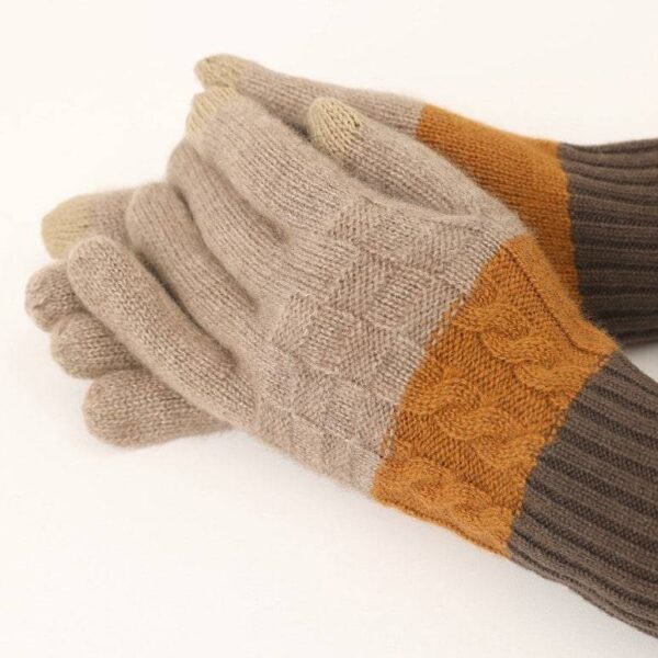 Sopa Pure Cashmere Color Block Touch Screen Gloves - Image 3