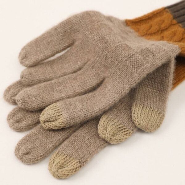 Sopa Pure Cashmere Color Block Touch Screen Gloves - Image 5
