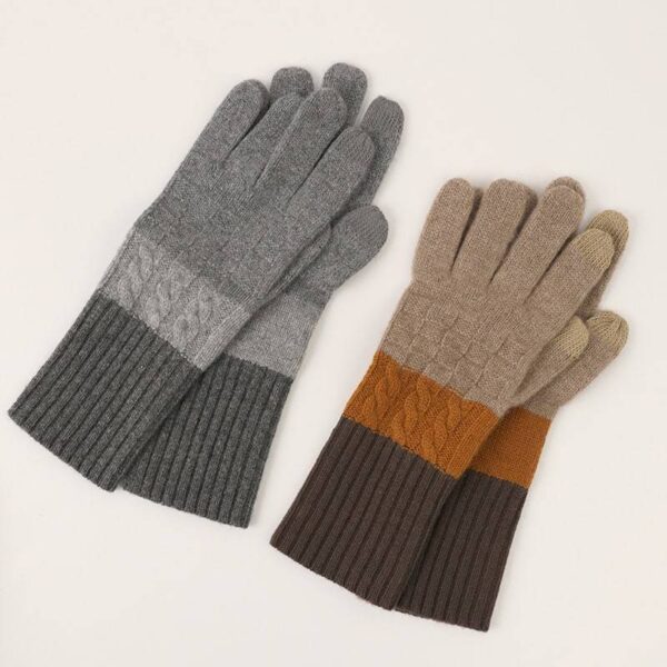 Sopa Pure Cashmere Color Block Touch Screen Gloves - Image 4