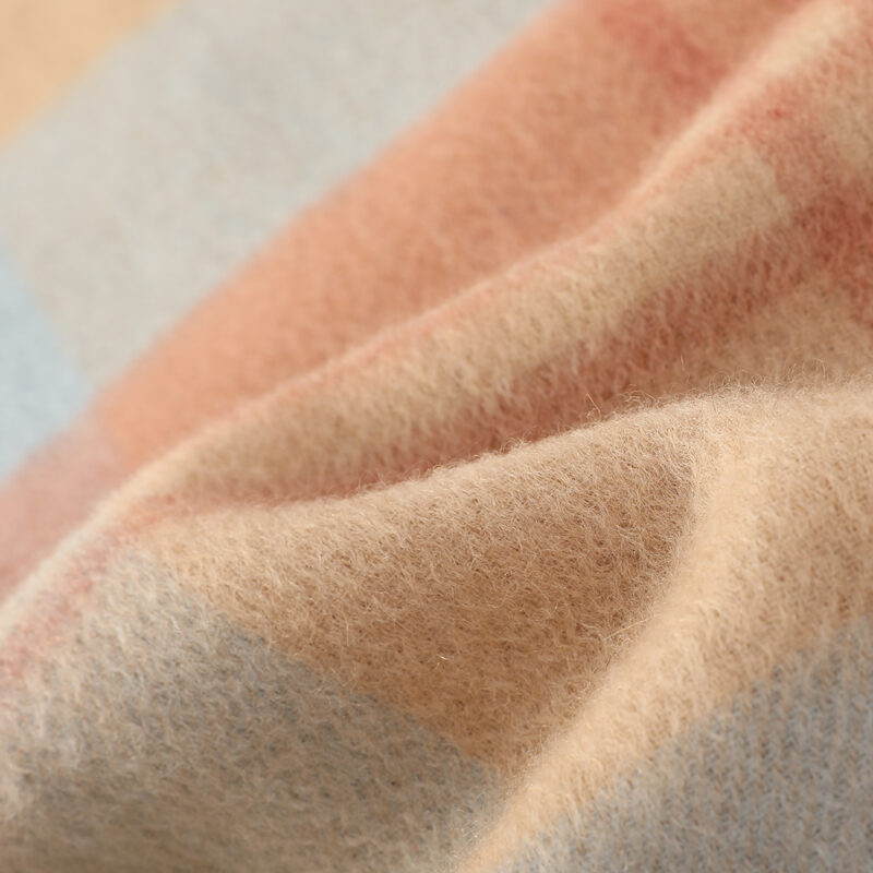Ember Check Cashmere Scarf - Light Red - Image 5