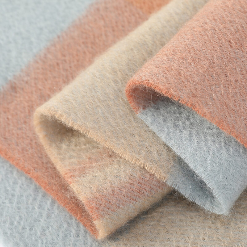 Ember Check Cashmere Scarf - Light Red - Image 6